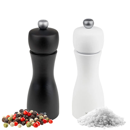 (6 pieces) PEUGEOT | TAHITI - Salt & Pepper Mill - Matte Black & White - Height: 150mm