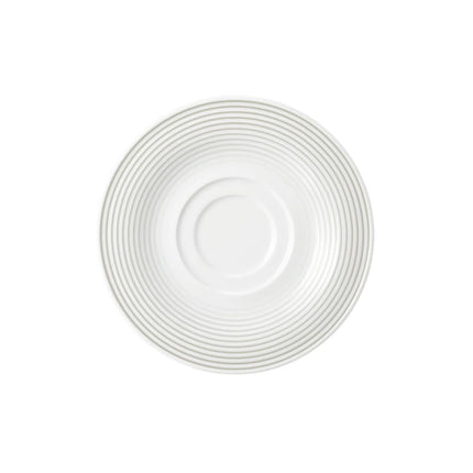 (6 pieces) SELTMANN WEIDEN | Round Coffee Saucer Blues – Pearl Grey – Ø165 mm – High-Gloss Porcelain