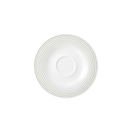 (6 pieces) SELTMANN WEIDEN | Round Espresso Saucer Blues – Pearl Grey – Ø135 mm – High-Gloss Porcelain