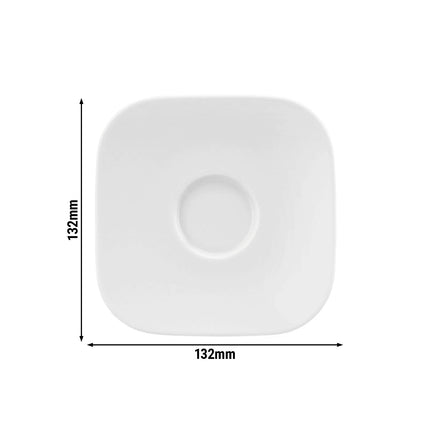 (6 pieces) SELTMANN WEIDEN | Square Espresso Saucer – White – 130 x 130 mm – High-Gloss Porcelain