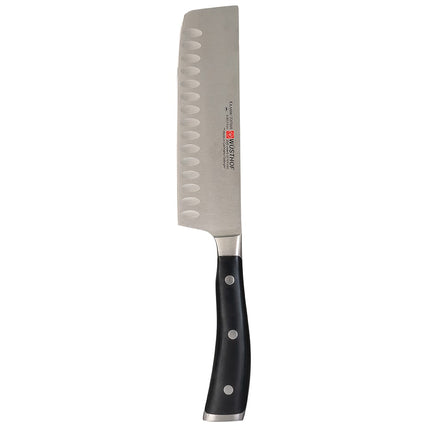 Dao Nakiri Wusthof Classic Ikon 17.8 cm - Lưỡi Rỗng, Cán Đen (4187-7/17)