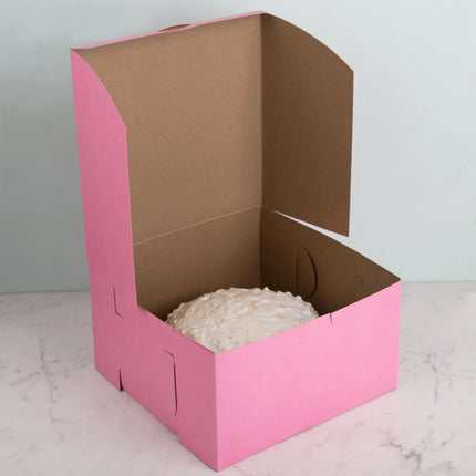 Hộp bánh kem màu hồng 23 x 23 x 13 cm - Bó 100 cái