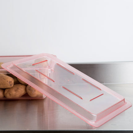 Nắp phẳng cho hộp đựng thực phẩm nhựa polycarbonate Cambro Camwear 1218CCW 46 x 30 cm màu đỏ an toàn