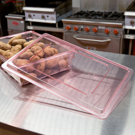 Nắp phẳng cho hộp đựng thực phẩm nhựa polycarbonate Cambro Camwear 1826CCW467 66 x 46 cm màu đỏ