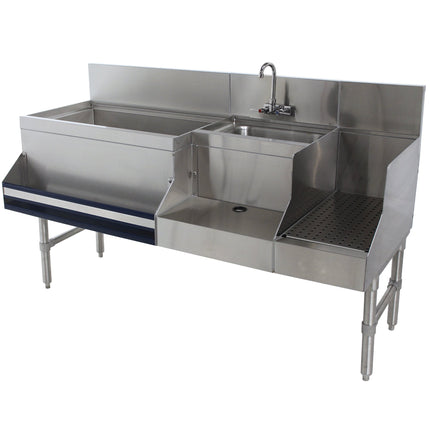Quầy tốc độ Uni-Serv thép không gỉ có tấm lạnh Advance Tabco Prestige PRU-19-60L-10 152 x 64 cm (thùng đá bên trái)
