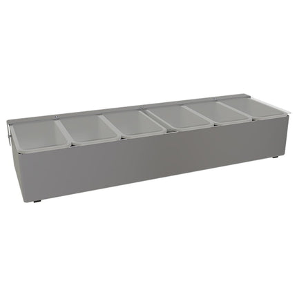 Khay Đựng Garnish Quầy Bar Glastender CCD 6 Ngăn - Nắp Phẳng Bản Lề