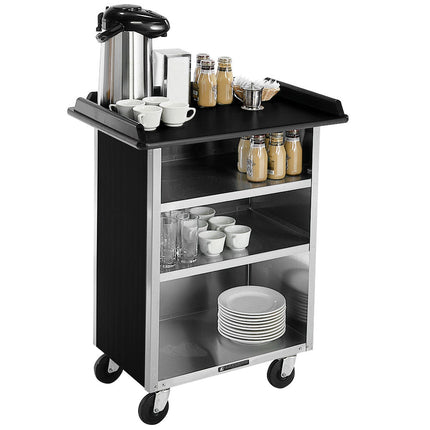 Xe phục vụ đồ uống inox Lakeside 681B 3 tầng mặt laminate đen - 148 x 61 x 97 cm