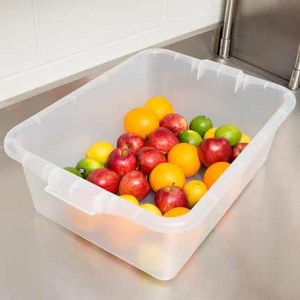 Hộp đựng thực phẩm / khay bàn dọn nhựa polypropylene Vollrath 1527-C13 Traex Color-Mate trong suốt - 51 x 38 x 18 cm