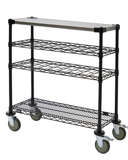 Xe Đẩy Tráng Miệng Chữ Nhật Quantum Food Service Thiết Kế Nhiều Tầng - Đen (WRC-1436WSBK-1SS)