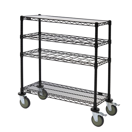 Xe Đẩy Tráng Miệng Chữ Nhật Quantum Food Service Thiết Kế Nhiều Tầng - Màu Đen (WRC-1448WSBK)
