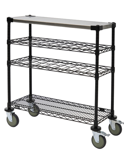 Xe Đẩy Tráng Miệng Chữ Nhật Quantum Food Service Thiết Kế Nhiều Tầng - Đen (WRC-1448WSBK-1SS)