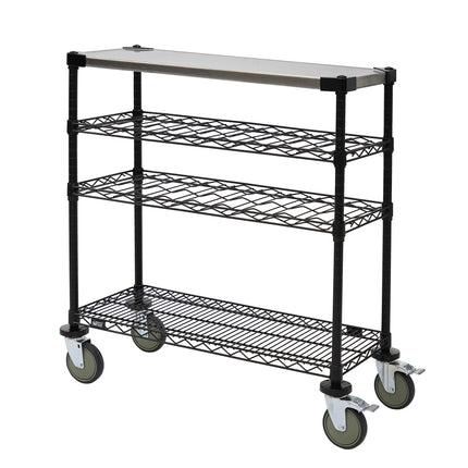 Xe Đẩy Tráng Miệng Chữ Nhật Quantum Food Service Thiết Kế Nhiều Tầng - Đen (WRC-1448WSBK-1SS)