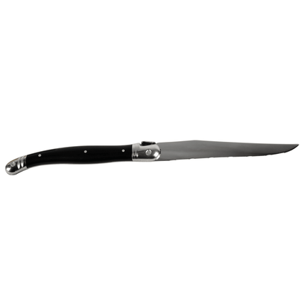 Dao Steak Laguiole 5392S057 22.9 cm Răng Cưa Cán Nhựa Cong Đen Thép Không Gỉ