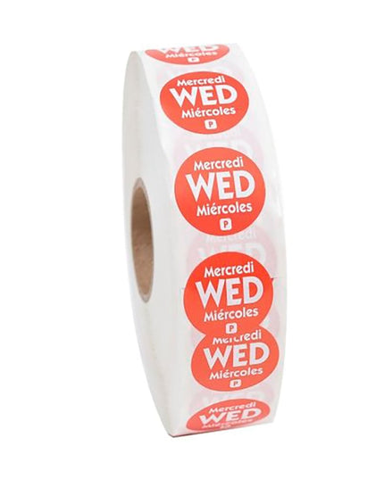 Nhãn Dán Thực Phẩm Tròn Vĩnh Viễn National Checking Company P7503R 1.9 cm Thứ Tư Đỏ