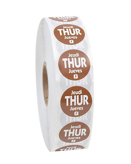 Nhãn Dán Thực Phẩm Tròn Vĩnh Viễn National Checking Company P7504R 1.9 cm Thứ Năm Nâu