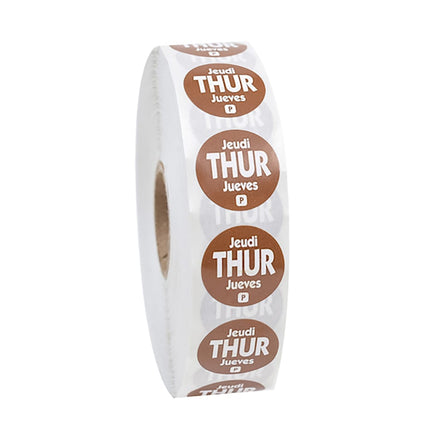 Nhãn Dán Thực Phẩm Tròn Vĩnh Viễn National Checking Company P7504R 1.9 cm Thứ Năm Nâu