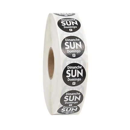 Nhãn Dán Thực Phẩm Tròn Vĩnh Viễn National Checking Company P7507R 1.9 cm Chủ Nhật Đen