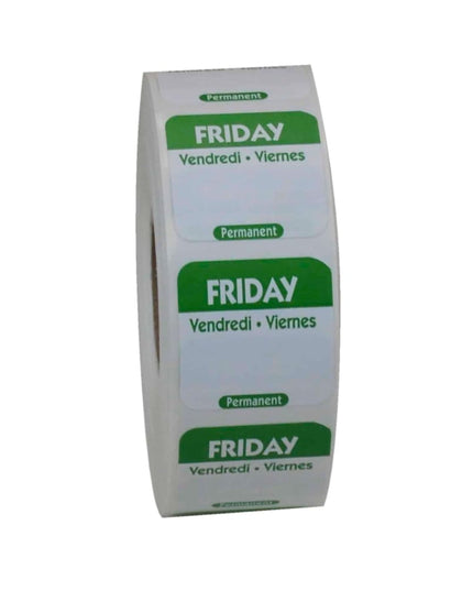 Nhãn Bảo Quản Thực Phẩm Vuông Vĩnh Viễn National Checking Company 2.5 x 2.5 cm Thứ Sáu Xanh Lá (P105R)