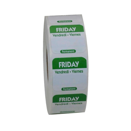 Nhãn Bảo Quản Thực Phẩm Vuông Vĩnh Viễn National Checking Company 2.5 x 2.5 cm Thứ Sáu Xanh Lá (P105R)