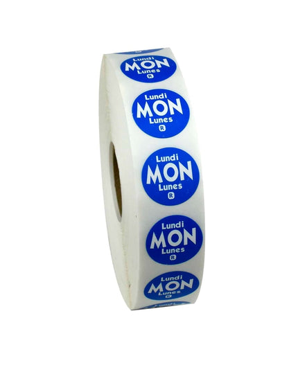 Nhãn Dán Thực Phẩm Tròn Gỡ Được National Checking Company R7501R 1.9 cm Thứ Hai Xanh Dương