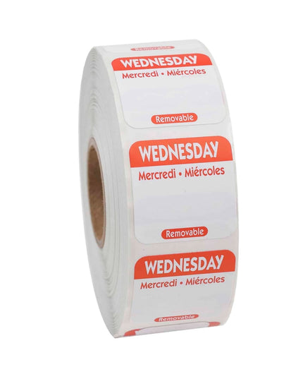 Nhãn Bảo Quản Thực Phẩm Vuông Gỡ Được National Checking Company 2.5 x 2.5 cm Thứ Tư Đỏ (R103R)