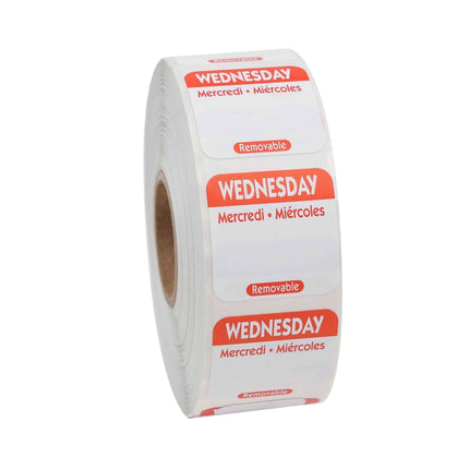 Nhãn Bảo Quản Thực Phẩm Vuông Gỡ Được National Checking Company 2.5 x 2.5 cm Thứ Tư Đỏ (R103R)