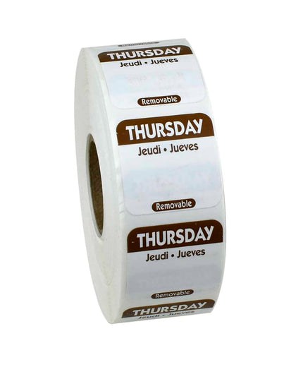 Nhãn Bảo Quản Thực Phẩm Vuông Gỡ Được National Checking Company 2.5 x 2.5 cm Thứ Năm Nâu (R104R)