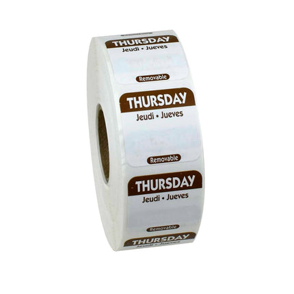 Nhãn Bảo Quản Thực Phẩm Vuông Gỡ Được National Checking Company 2.5 x 2.5 cm Thứ Năm Nâu (R104R)