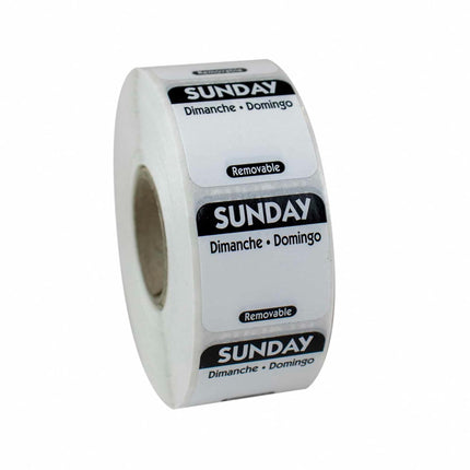 Nhãn Bảo Quản Thực Phẩm Vuông Gỡ Được National Checking Company 2.5 x 2.5 cm Chủ Nhật Đen (R107R)