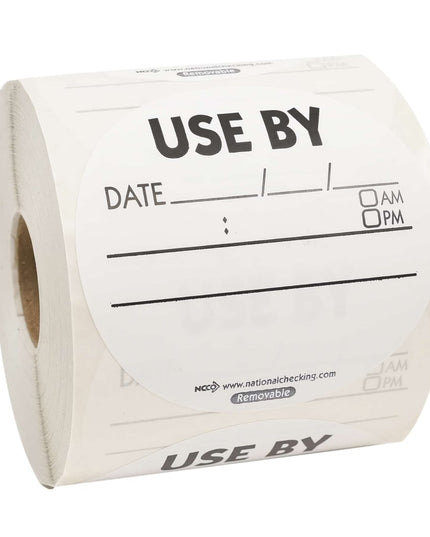 Nhãn Bảo Quản Thực Phẩm National Checking Company RUB3R Tròn 7.6 cm Trắng