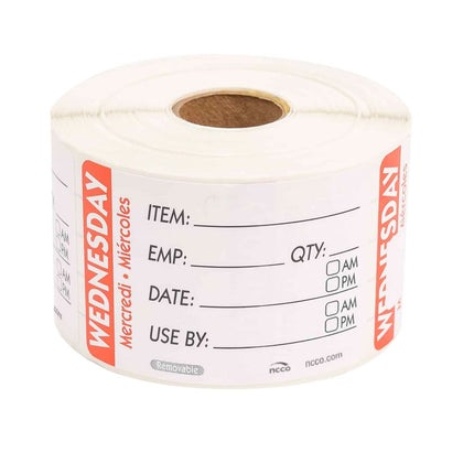 Nhãn Bảo Quản Thực Phẩm Chữ Nhật National Checking Company RIDU2303R Thứ Tư 5.1 x 7.6 cm Đỏ