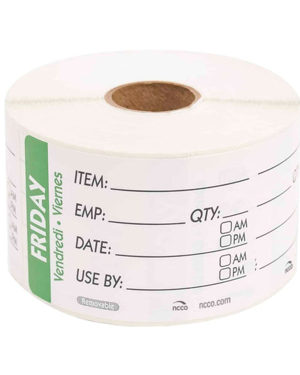 Nhãn Bảo Quản Thực Phẩm Chữ Nhật National Checking Company RIDU2305R Thứ Sáu 5.1 x 7.6 cm Xanh Lá