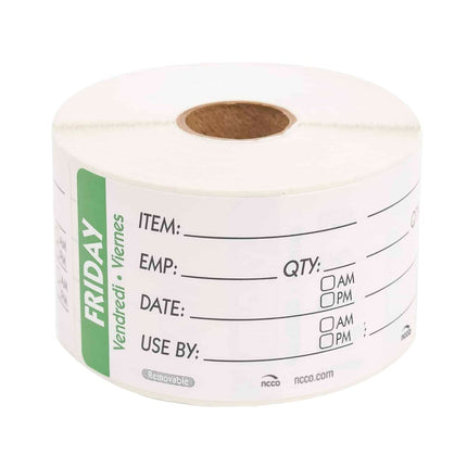 Nhãn Bảo Quản Thực Phẩm Chữ Nhật National Checking Company RIDU2305R Thứ Sáu 5.1 x 7.6 cm Xanh Lá