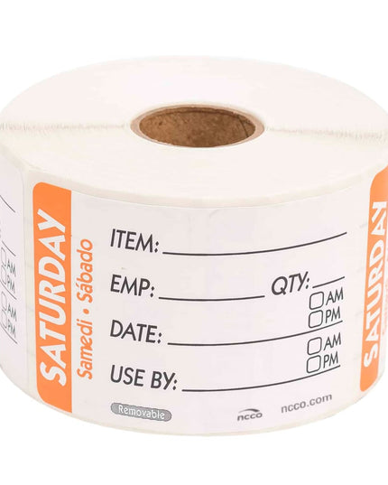 Nhãn Bảo Quản Thực Phẩm Chữ Nhật National Checking Company RIDU2306R Thứ Bảy 5.1 x 7.6 cm Cam