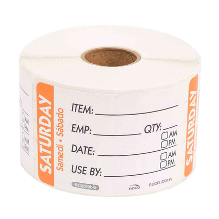 Nhãn Bảo Quản Thực Phẩm Chữ Nhật National Checking Company RIDU2306R Thứ Bảy 5.1 x 7.6 cm Cam