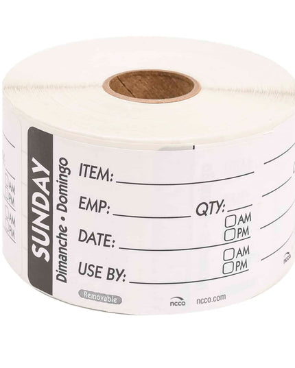 Nhãn Bảo Quản Thực Phẩm National Checking Company RIDU2307R Chữ Nhật 5.1 x 7.6 cm Chủ Nhật Đen