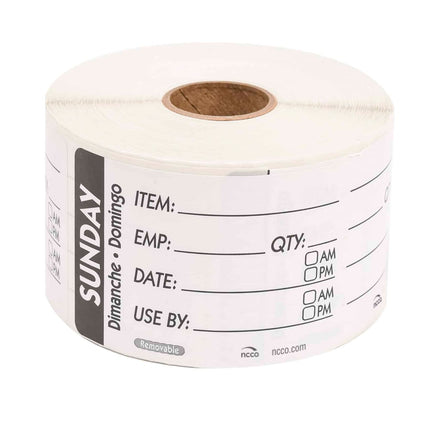 Nhãn Bảo Quản Thực Phẩm National Checking Company RIDU2307R Chữ Nhật 5.1 x 7.6 cm Chủ Nhật Đen