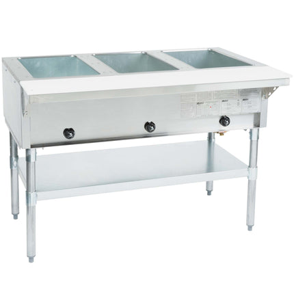 Bàn hâm nóng gas propan Eagle Group HT3 ba khay 10.500 BTU - Giếng mở