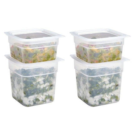 (8 pieces) CAMBRO | CamSquares® FreshPro Food Storage Container Set – 2×0.95L + 2×0.47L – with Lids