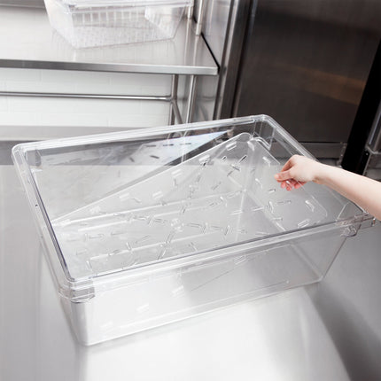 Khay lọc nước cho hộp đựng thực phẩm nhựa polycarbonate trong suốt Cambro Camwear 1826DSCW135 55 x 36 cm