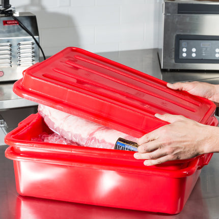 Bộ hộp đựng thực phẩm kèm khay thoát nước và nắp màu đỏ Vollrath Traex® Color-Mate™ 1551-C02 57,1 x 39,7 x 19,1 cm - Bộ