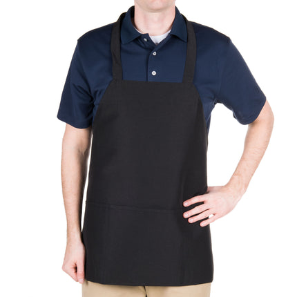 Tạp dề yếm polyester có thể tùy chỉnh Chef Revival đen, 3 túi