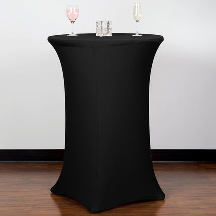Khăn phủ bàn spandex ôm sát Snap Drape Contour Cover đen tròn Ø 76 cm cao 122 cm