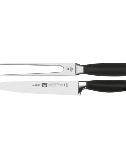 Bộ Dao Thái Và Nĩa Zwilling 1002226 Thép Không Gỉ Carbon Cao Tay Cầm Nhựa Đen