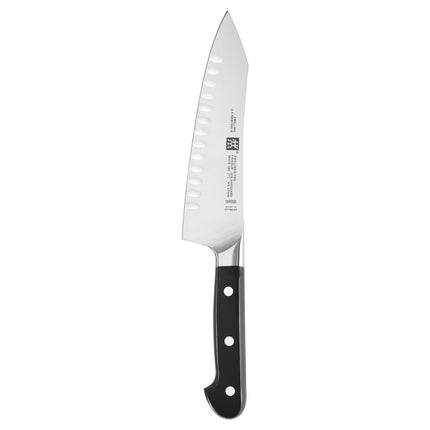 Dao Santoku Lưỡi Cong Zwilling 1002845 17.8 cm Tay Cầm Nhựa Đen Thép Không Gỉ Carbon Cao
