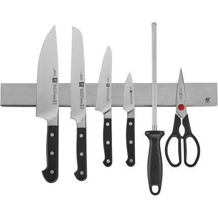 Bộ Dao Zwilling 1019124 7 Món Kèm Thanh Treo - Thép Không Gỉ Carbon Cao, Cán Nhựa Đen