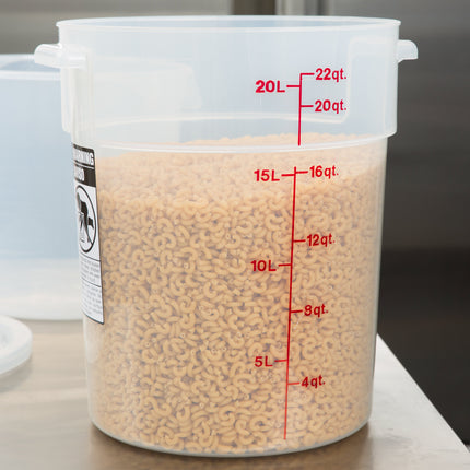Hộp đựng thực phẩm nhựa PP tròn trong mờ Cambro 20,8 lít