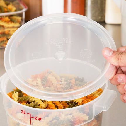 Nắp hộp đựng thực phẩm nhựa PP tròn trong mờ Cambro 1,9 và 3,8 lít - Thùng 12 cái