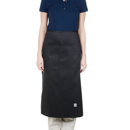 Tạp dề bistro dài vải poly-cotton có thể tùy chỉnh Chef Revival đen, 2 túi