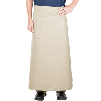 Tạp dề bistro vải poly-cotton Intedge be, 2 túi